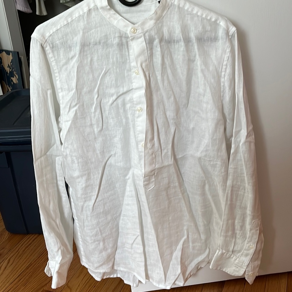 Tasso Elba 100% linen long sleeve button up